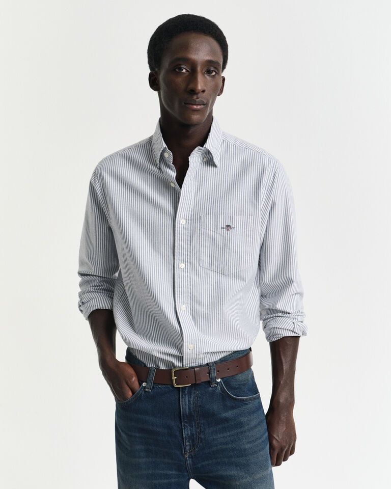 Gant Camisa Oxford clásica Regular Fit de rayas finas
