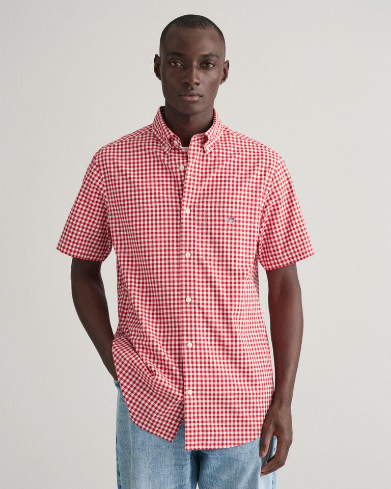 Gant Camisa Regular Fit clásica de manga corta en popelina a cuadros Vichy