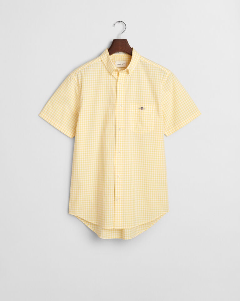 Gant Camisa Regular Fit clásica de manga corta en popelina a cuadros Vichy