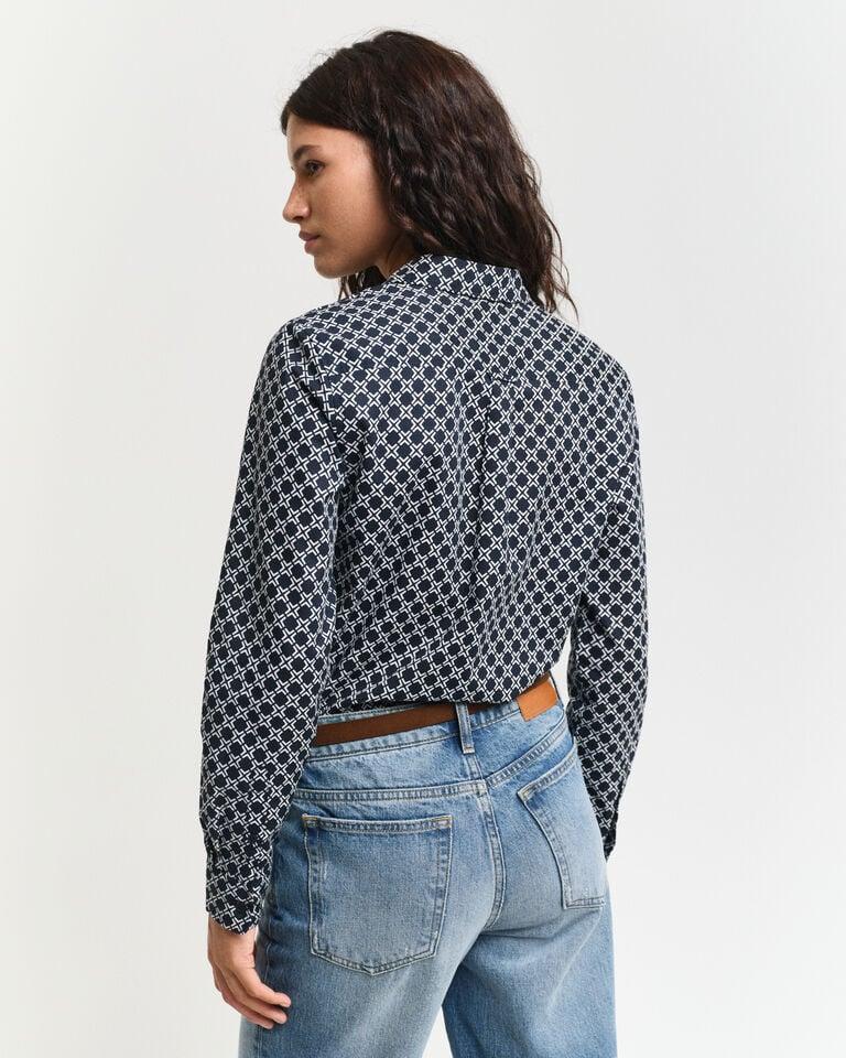 Gant Camisa Regular Fit De Gasa De Algodón Con Estampado Geométrico