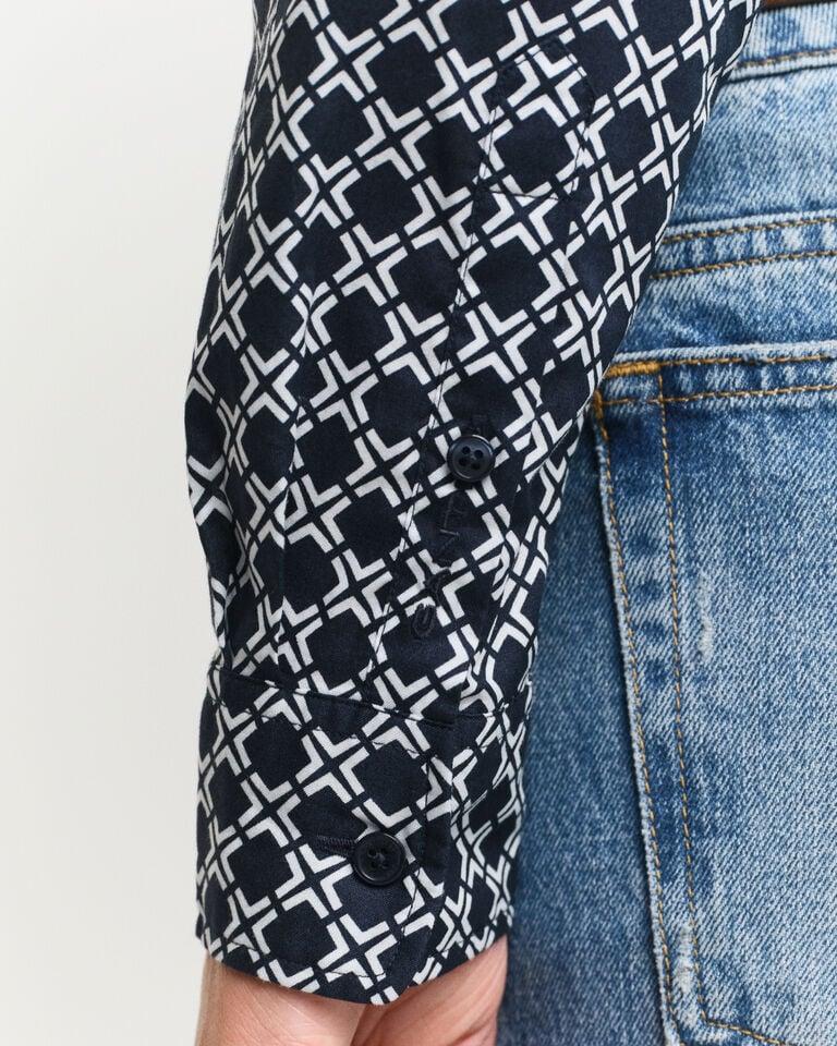 Gant Camisa Regular Fit De Gasa De Algodón Con Estampado Geométrico