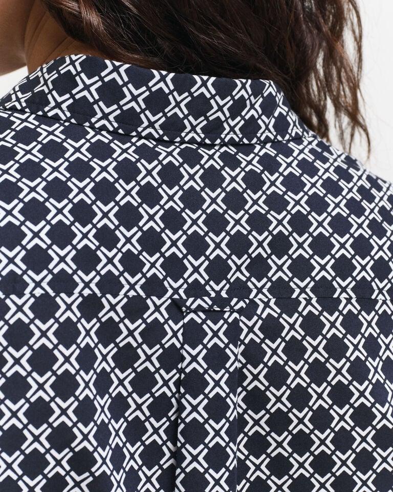 Gant Camisa Regular Fit De Gasa De Algodón Con Estampado Geométrico