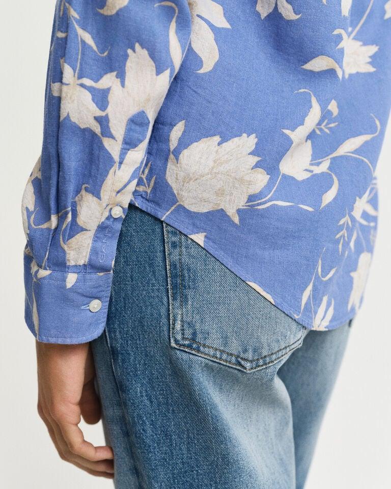 Gant Camisa Regular Fit De Lino Con Estampado Floral