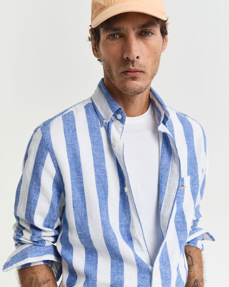 Gant Camisa Regular Fit De Lino Y Algodón A Rayas Llamativas