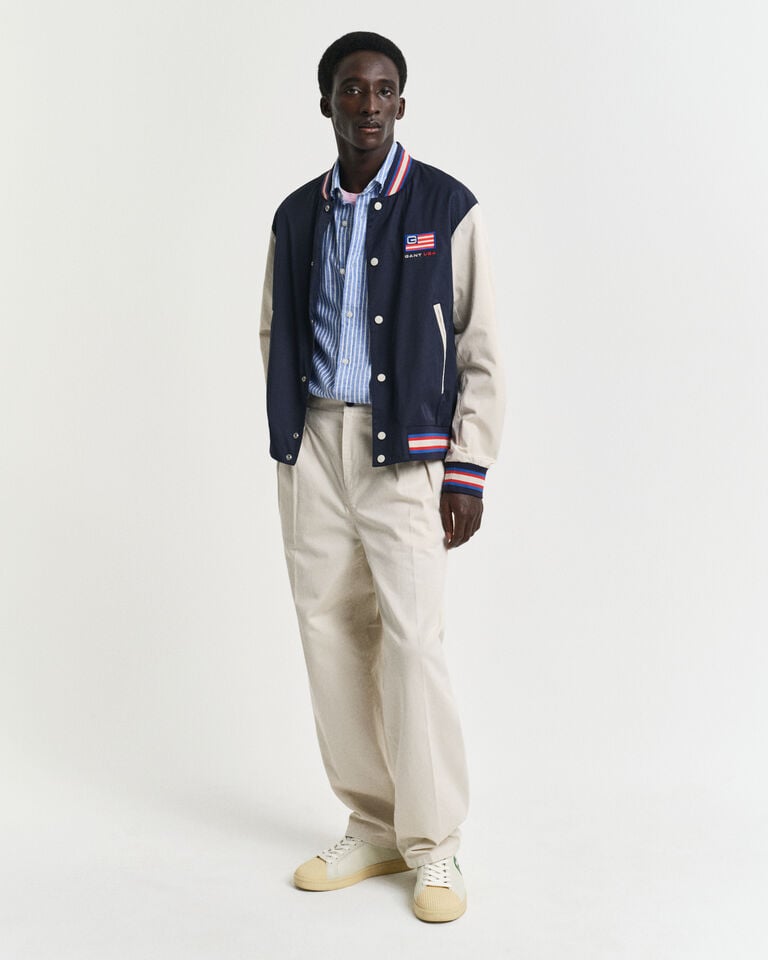 Gant Camisa Regular Fit De Manga Corta A Rayas En Algodón Y Lino