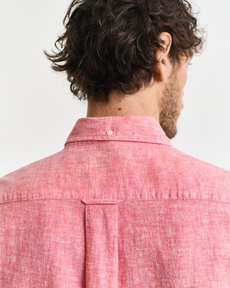 Gant Camisa Regular Fit De Manga Corta En Algodón Y Lino