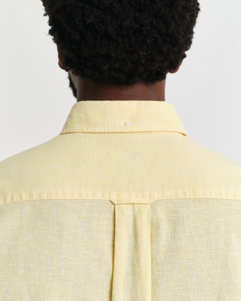 Gant Camisa Regular Fit De Manga Corta En Algodón Y Lino