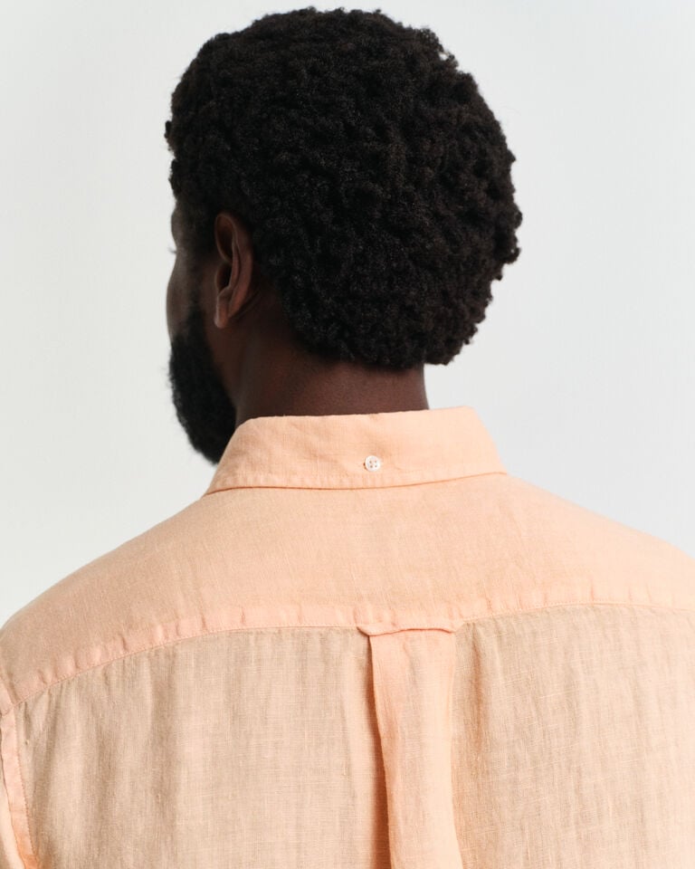 Gant Camisa Regular Fit De Manga Corta Y Lino Teñido En Prenda