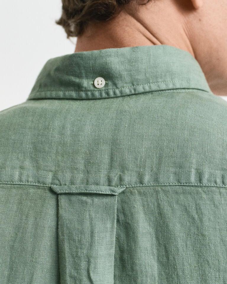 Gant Camisa Regular Fit De Manga Corta Y Lino Teñido En Prenda