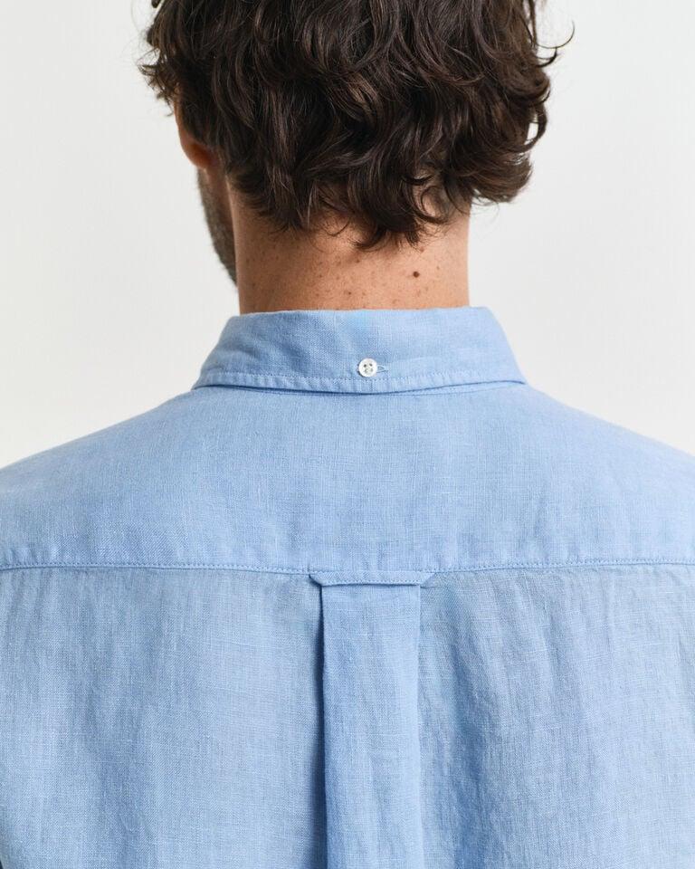 Gant Camisa Regular Fit De Manga Corta Y Lino Teñido En Prenda