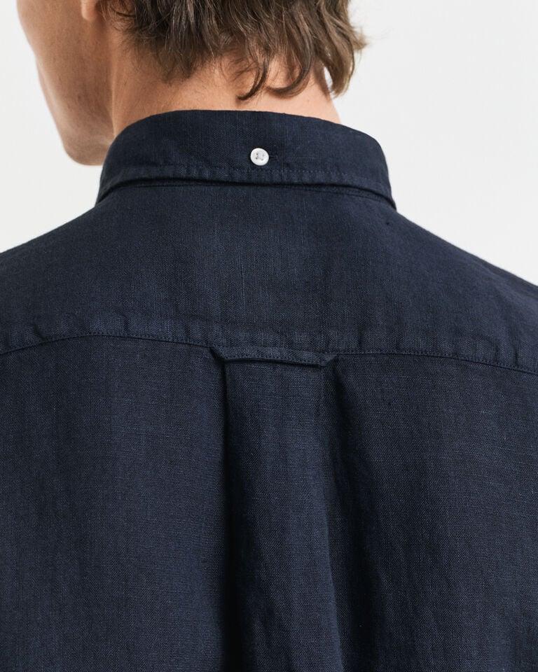 Gant Camisa Regular Fit De Manga Corta Y Lino Teñido En Prenda