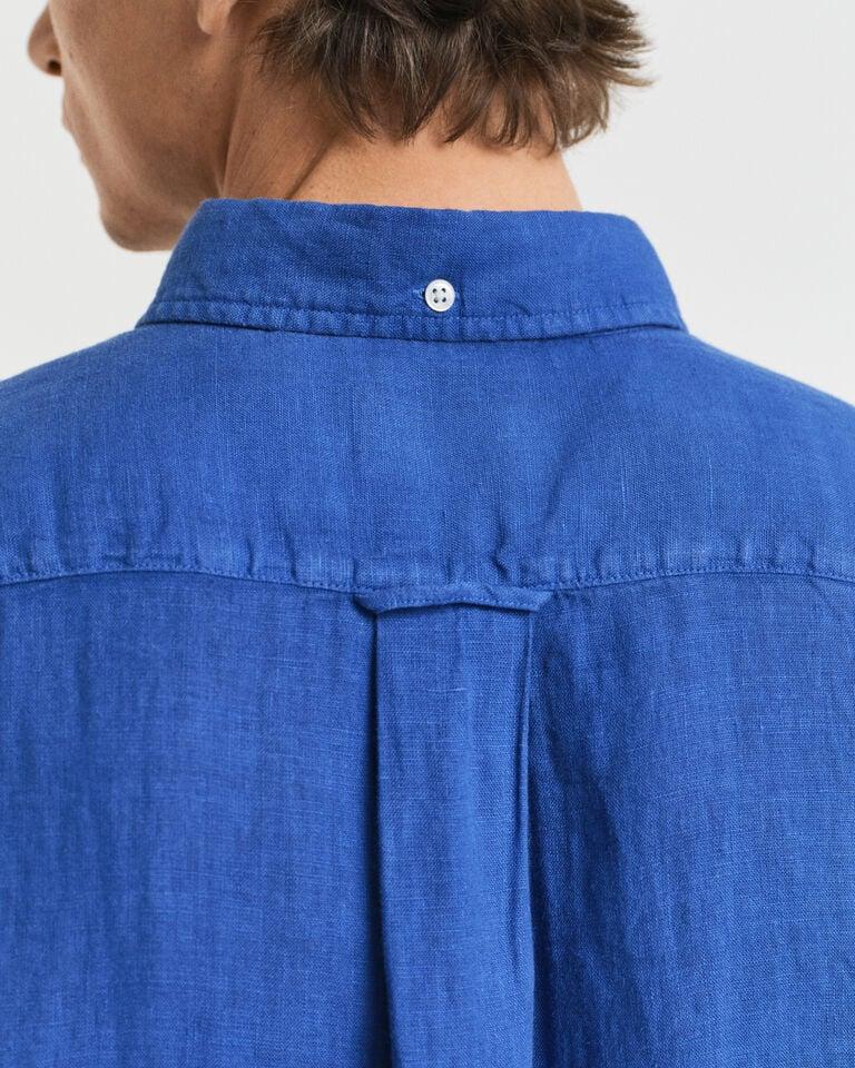 Gant Camisa Regular Fit De Manga Corta Y Lino Teñido En Prenda