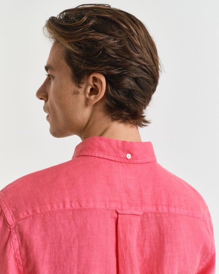 Gant Camisa Regular Fit De Manga Corta Y Lino Teñido En Prenda