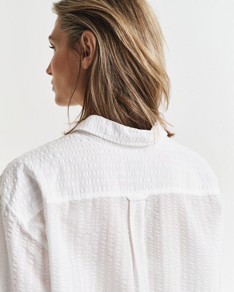 Gant Camisa Relaxed Fit De Sirsaca A Rayas Del Mismo Tono