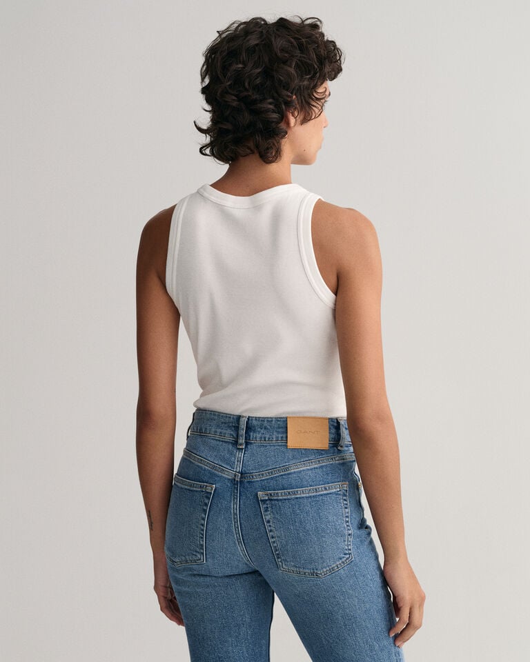 Gant Camiseta De Tirantes Acanalada Con Cuello Alto