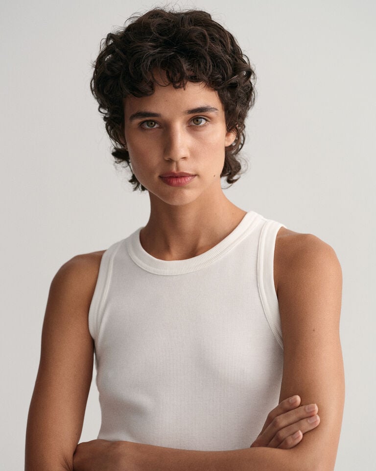 Gant Camiseta De Tirantes Acanalada Con Cuello Alto
