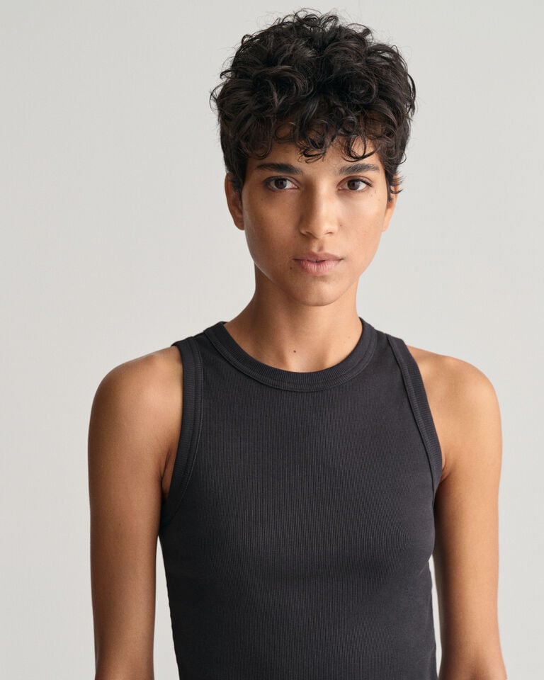 Gant Camiseta De Tirantes Acanalada Con Cuello Alto