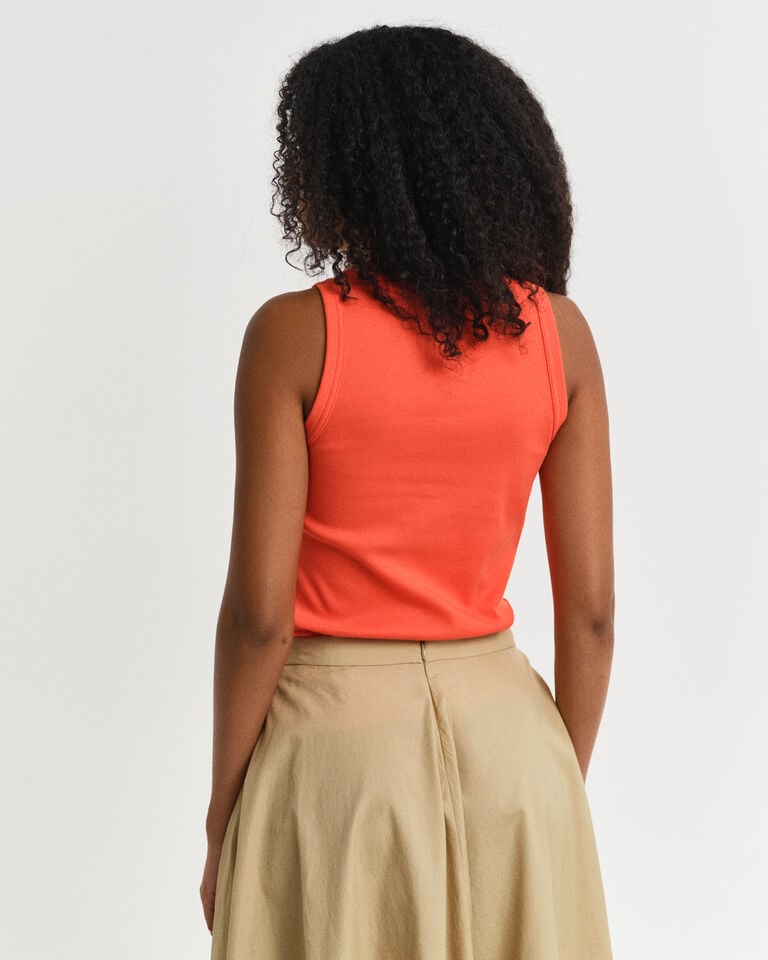 Gant Camiseta De Tirantes Acanalada Con Cuello Alto