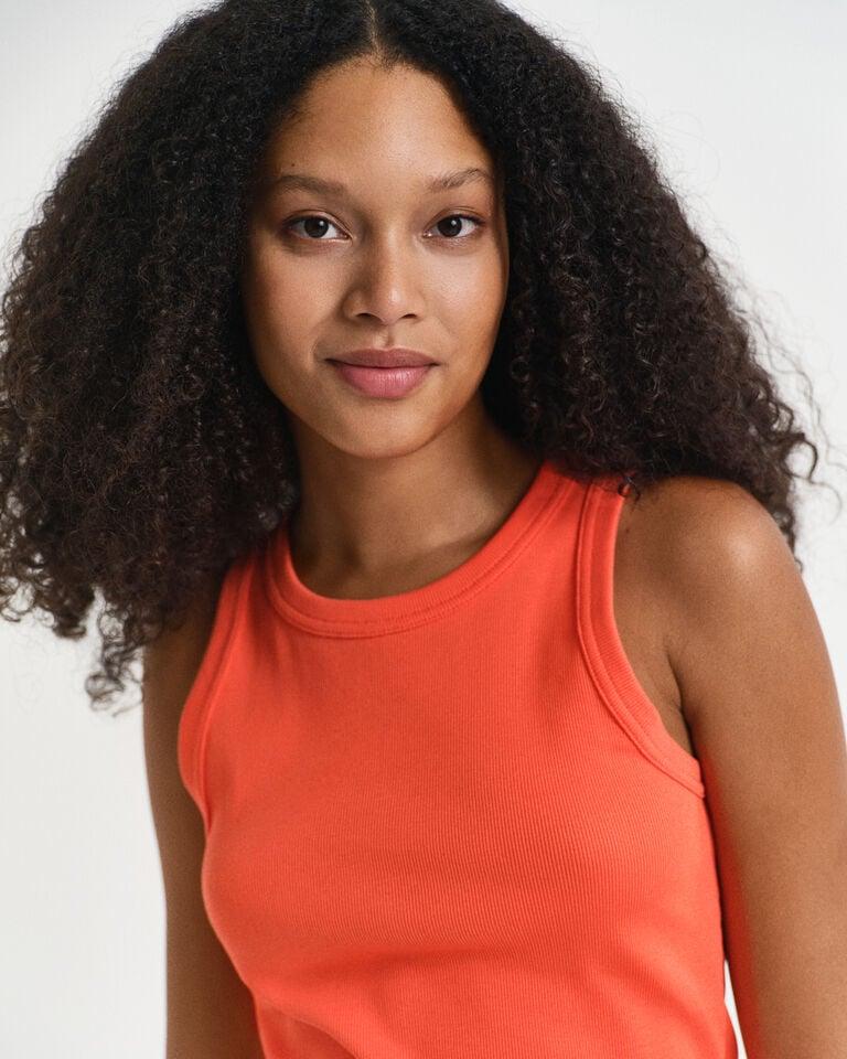 Gant Camiseta De Tirantes Acanalada Con Cuello Alto