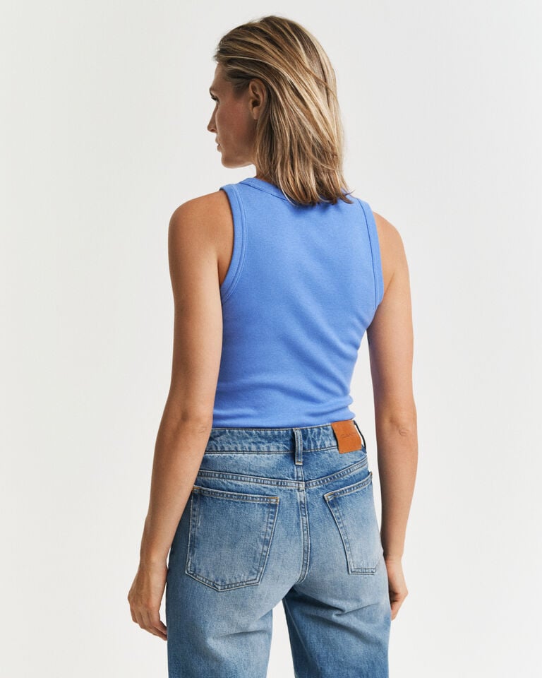 Gant Camiseta De Tirantes Acanalada Con Cuello Alto