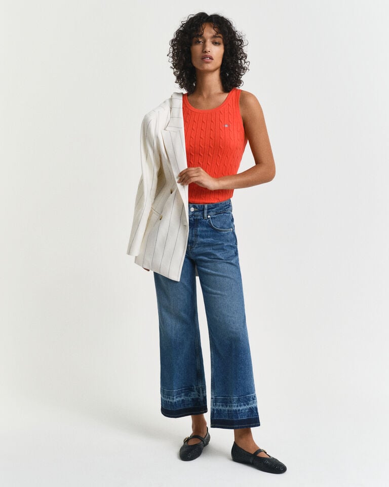 Gant Camiseta Sin Mangas De Punto De Ochos En Algodón Elástico