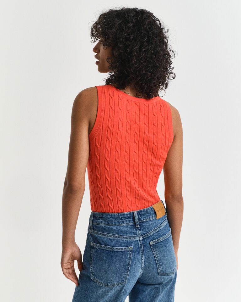 Gant Camiseta Sin Mangas De Punto De Ochos En Algodón Elástico