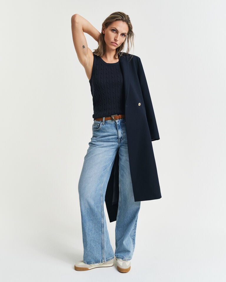 Gant Camiseta Sin Mangas De Punto De Ochos En Algodón Elástico