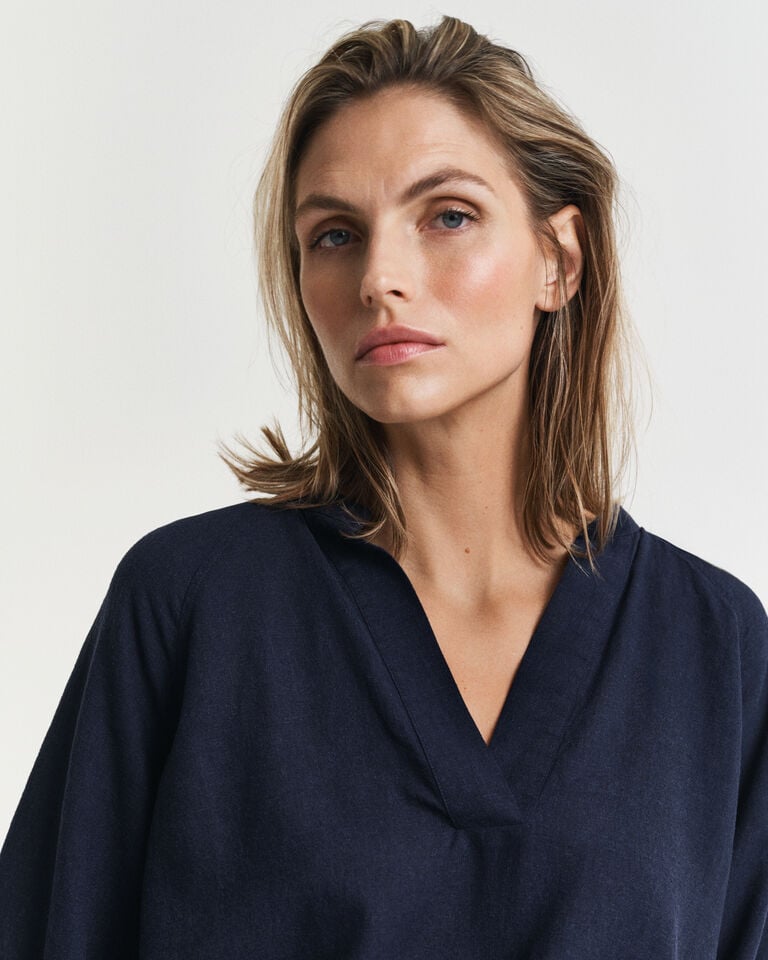 Gant Blusa De Manga Corta De Lino
