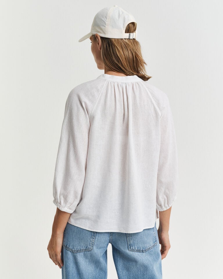 Gant Blusa De Manga Corta De Lino