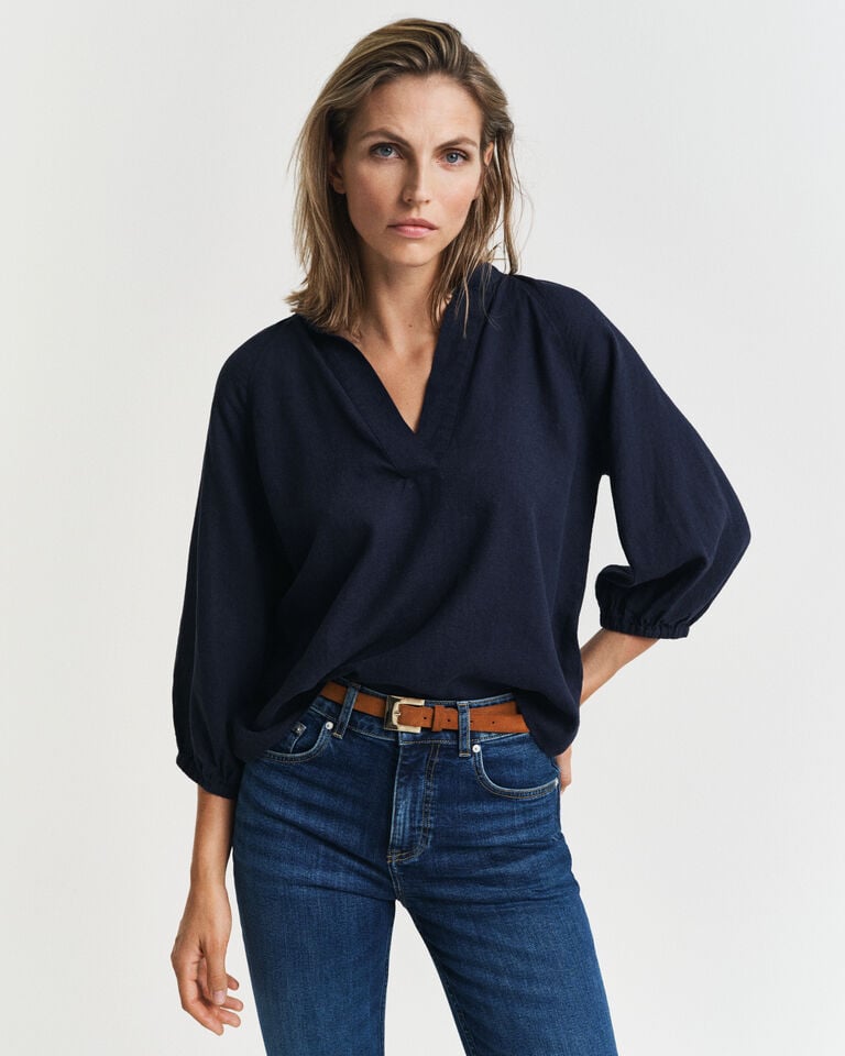 Gant Blusa de manga corta de lino