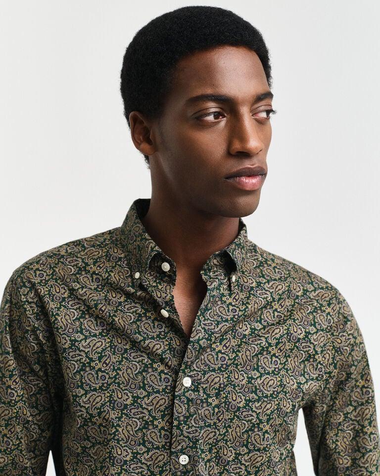 Gant Camisa Con Estampado De Cachemir Regular Fit