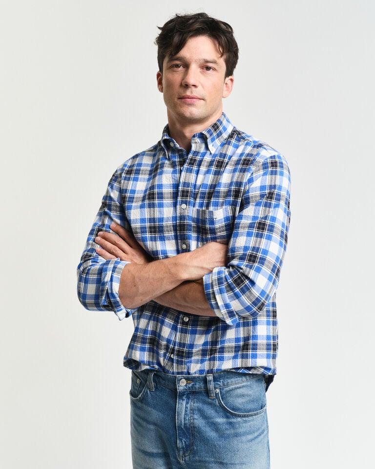 Gant Camisa con textura a cuadros Regular Fit