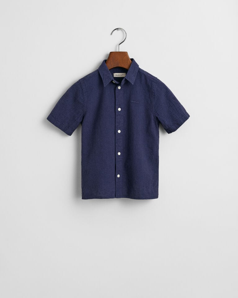 Gant Camisa de manga corta en algodón y lino Kids