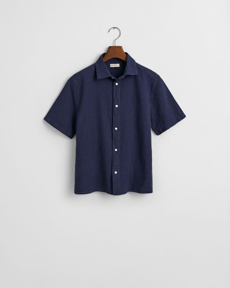 Gant Camisa de manga corta en algodón y lino Teens