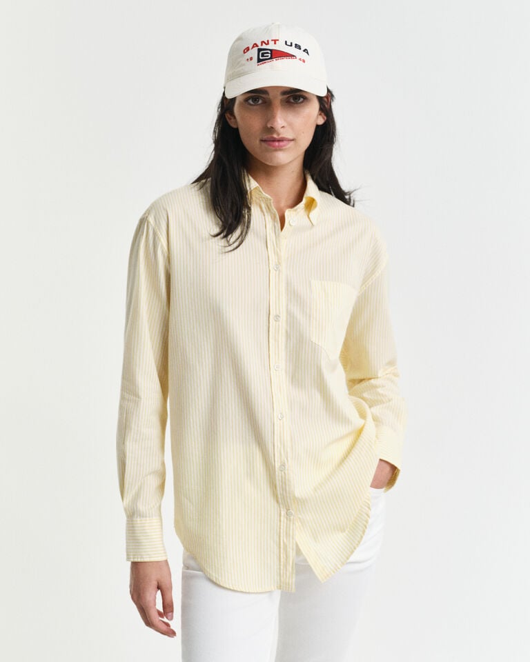 Gant Camisa Oxford Relaxed Fit Luxury a rayas