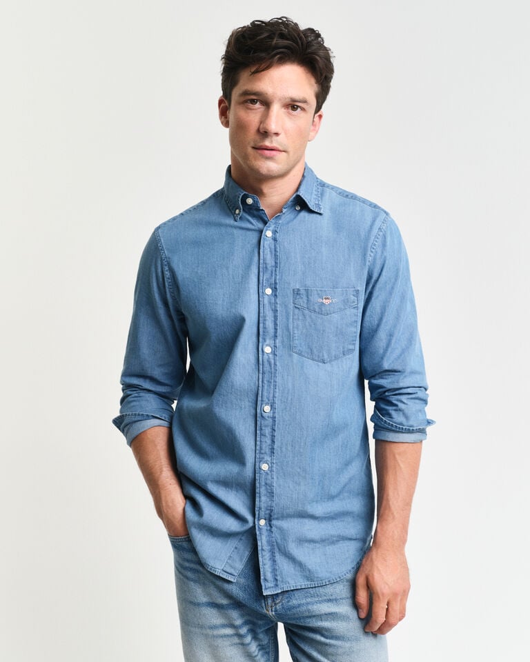 Gant Camisa Regular Fit añil