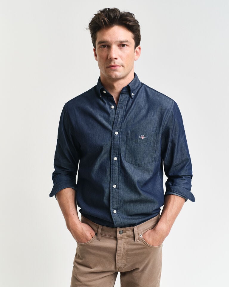 Gant Camisa Regular Fit añil