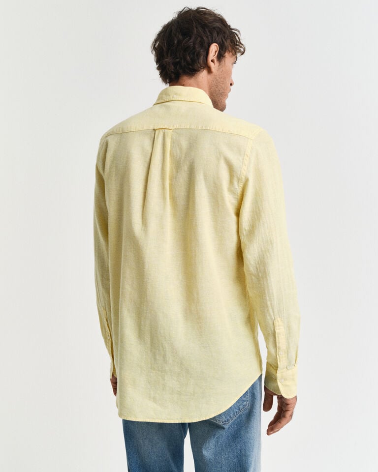 Gant Camisa Regular Fit De Algodón Y Lino