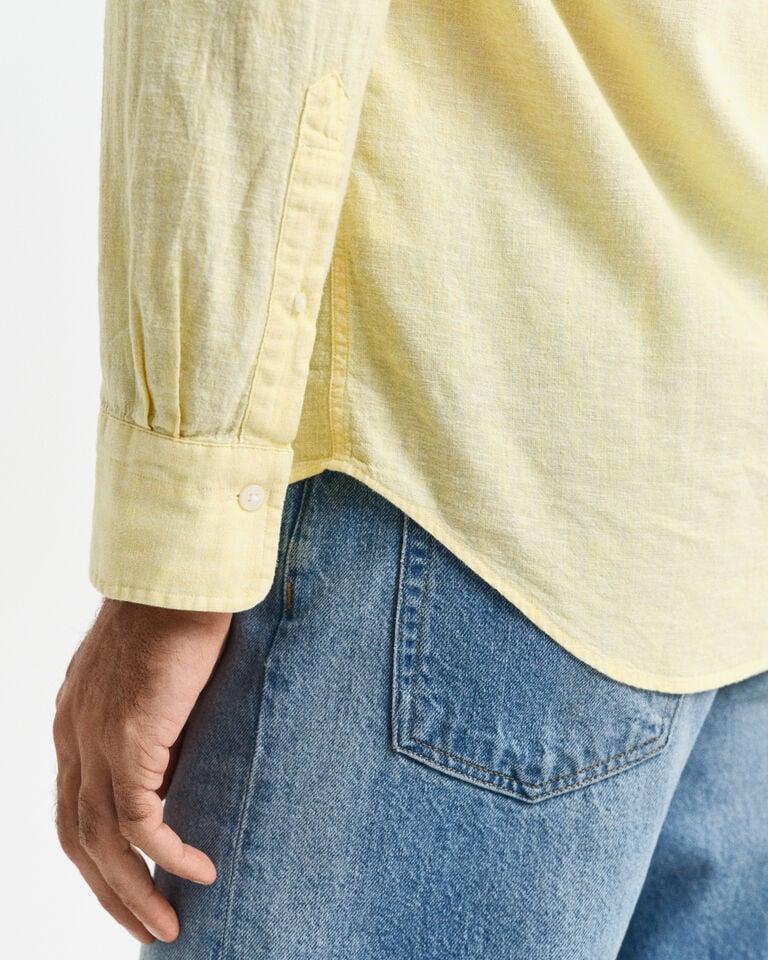 Gant Camisa Regular Fit De Algodón Y Lino