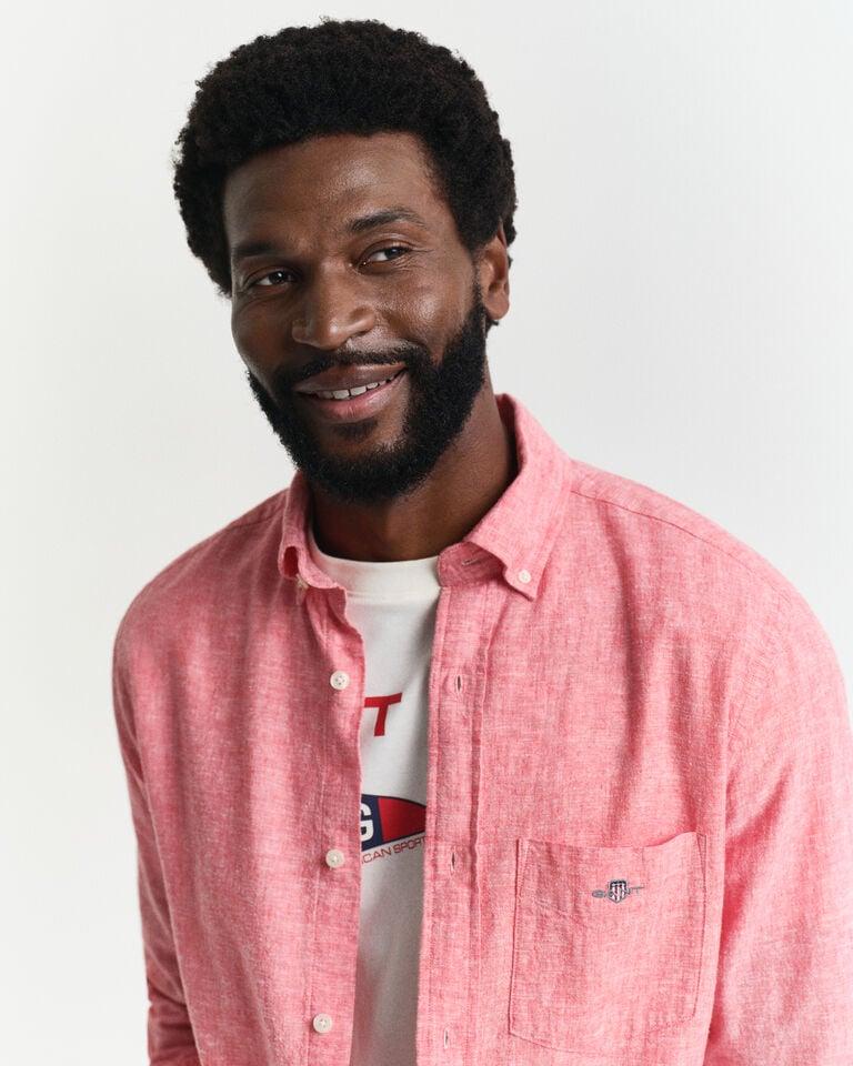 Gant Camisa Regular Fit De Algodón Y Lino