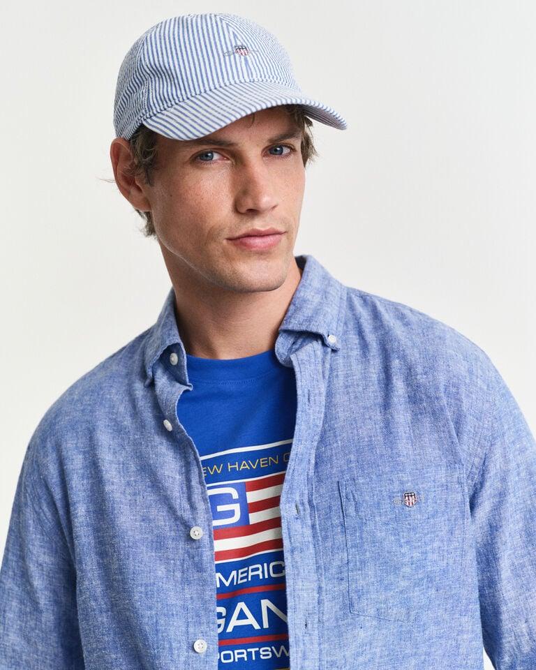 Gant Camisa Regular Fit De Algodón Y Lino