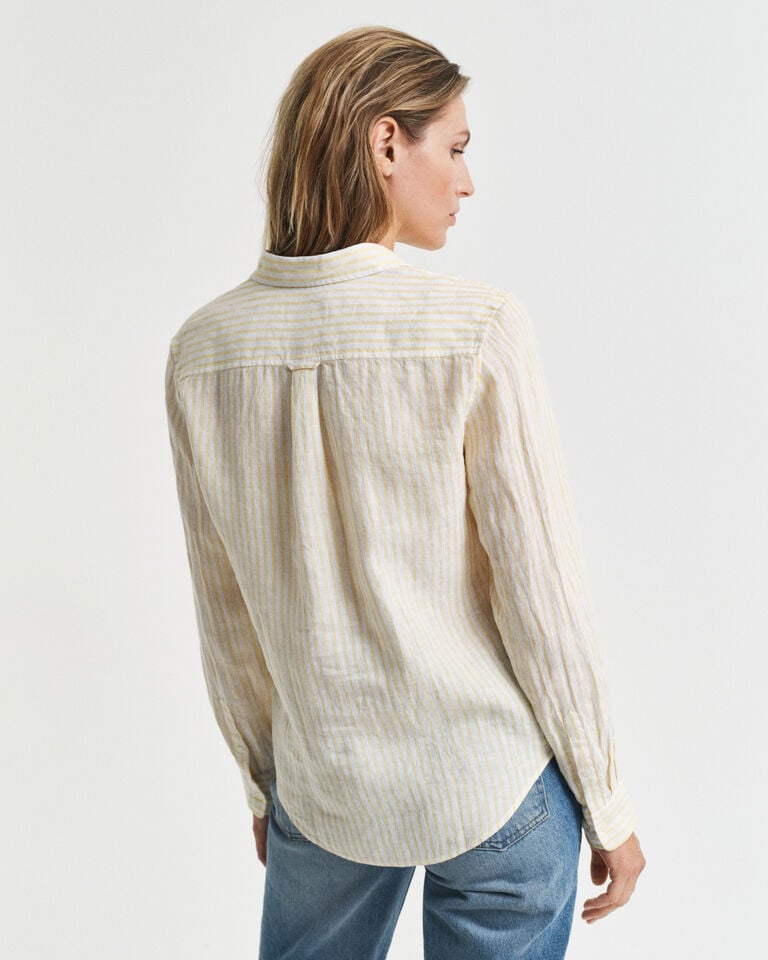 Gant Camisa Regular Fit De Lino A Rayas