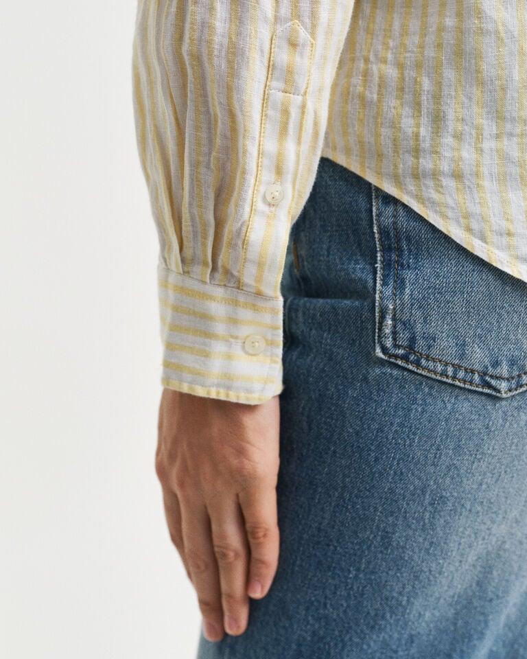 Gant Camisa Regular Fit De Lino A Rayas
