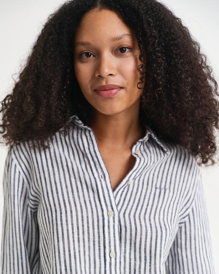 Gant Camisa Regular Fit De Lino A Rayas