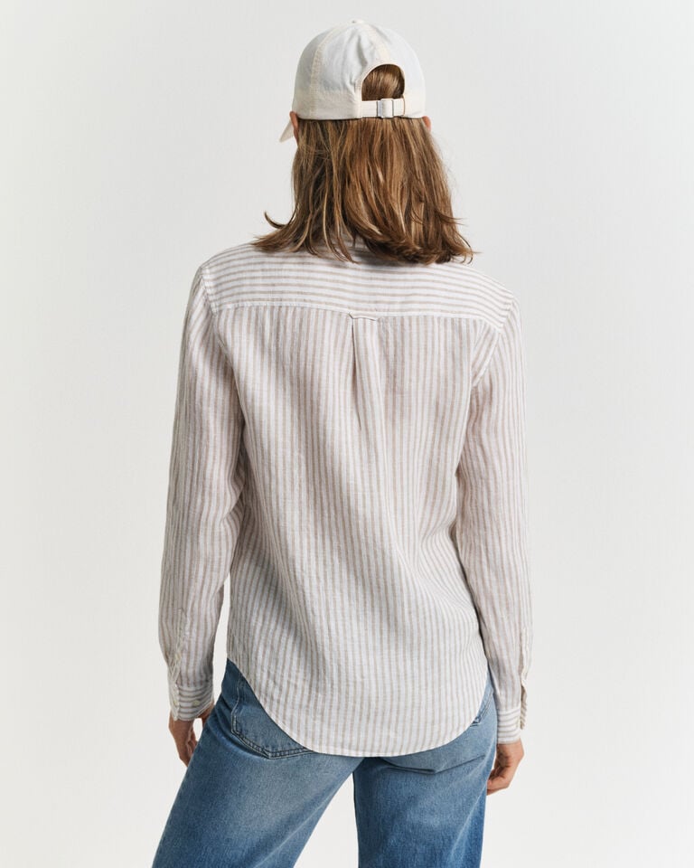 Gant Camisa Regular Fit De Lino A Rayas