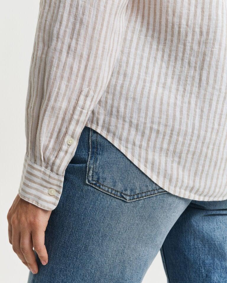 Gant Camisa Regular Fit De Lino A Rayas