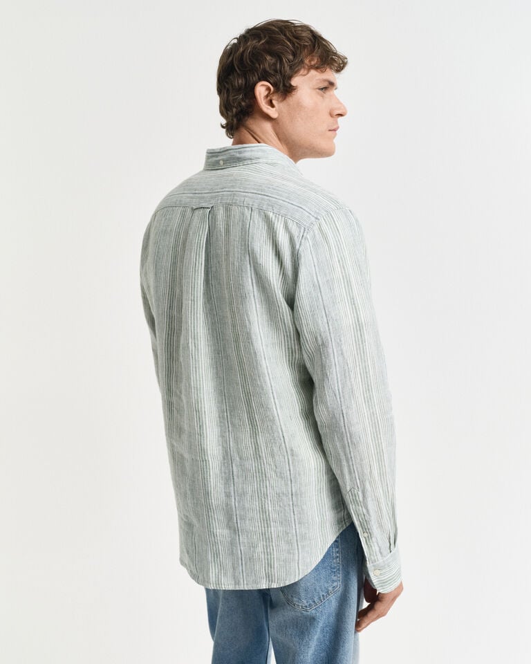 Gant Camisa Regular Fit De Lino A Rayas Finas