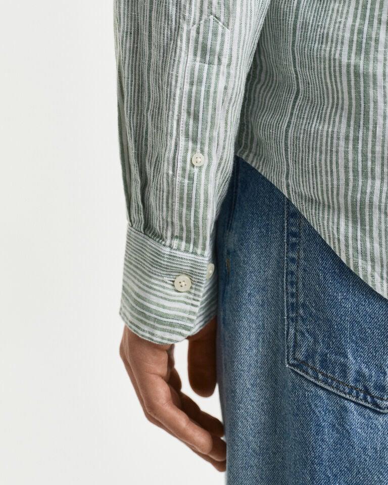 Gant Camisa Regular Fit De Lino A Rayas Finas