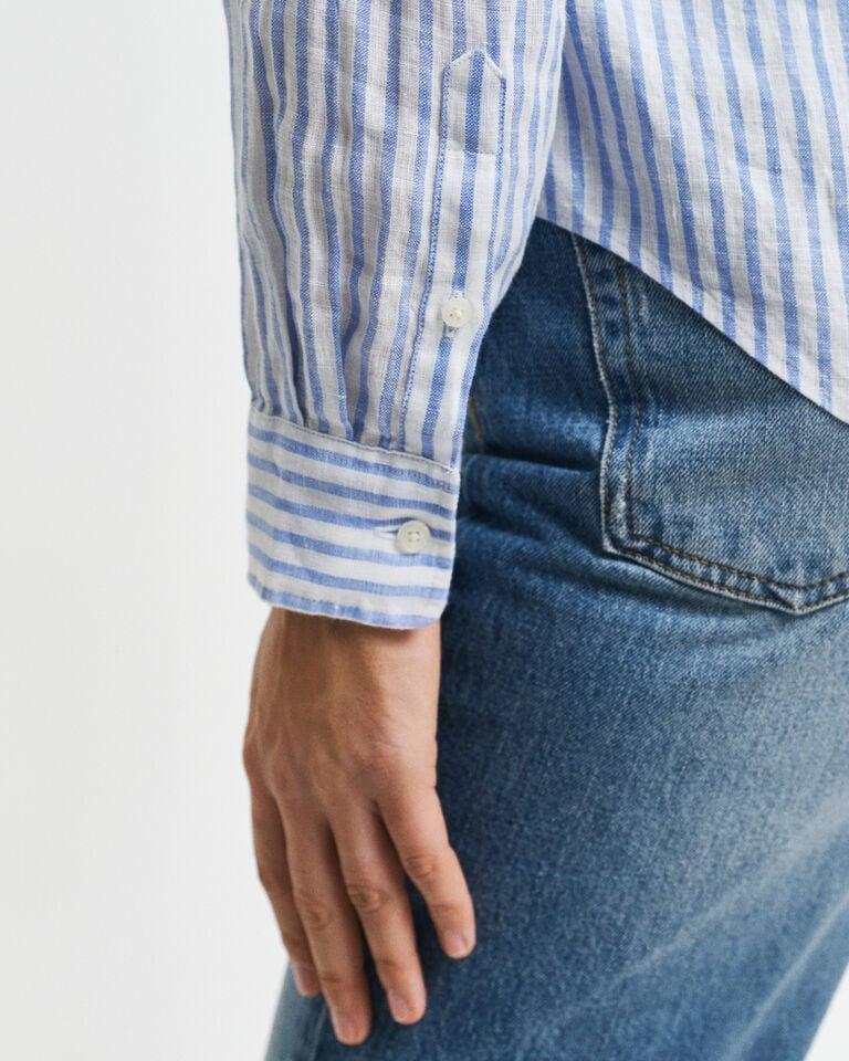 Gant Camisa Regular Fit De Lino A Rayas