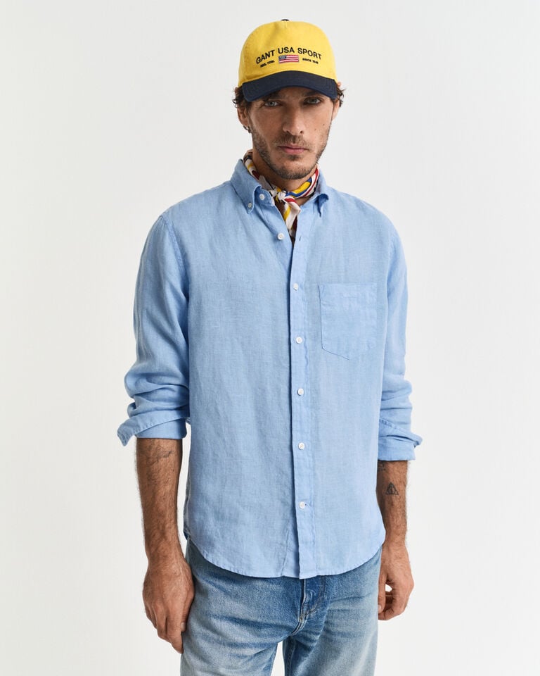 Gant Camisa Regular Fit de lino teñido en prenda